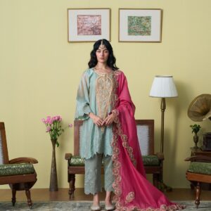 Teal Naved Suit